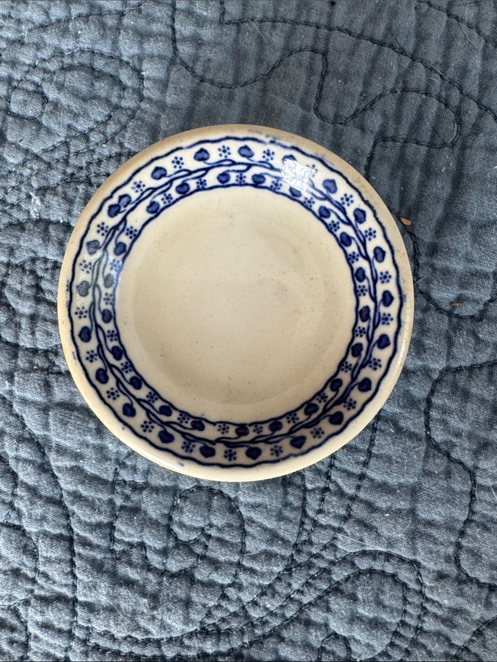 Blue and White Decorative Ceramic Butter Pat Plate